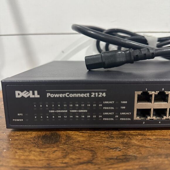 Dell PowerConnect 2124 24-Port Ethernet Network Switch Dell P/N: 03N437 Tested - Picture 4 of 10
